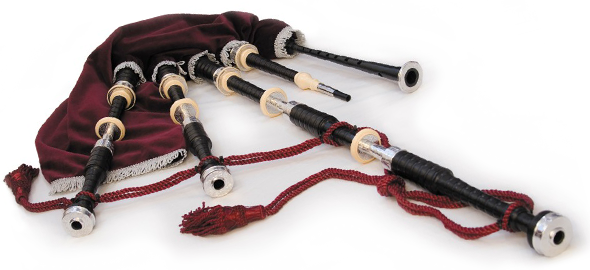 Red handmade bagpipe
