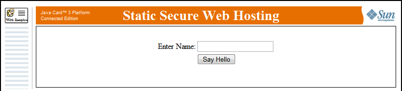 Static secure hosting entry page