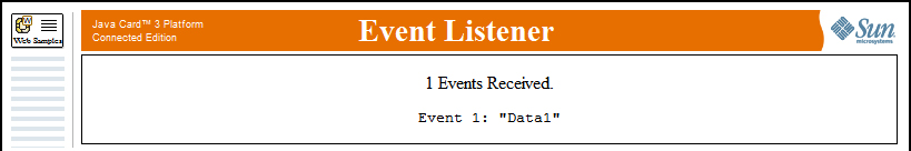 List of events collected by the listener servlet