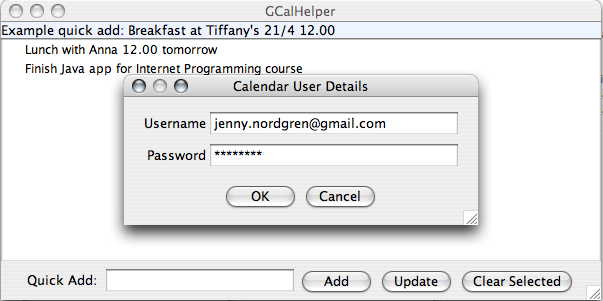 User details input