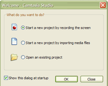 Bild p Camtasias vlkomstdialog